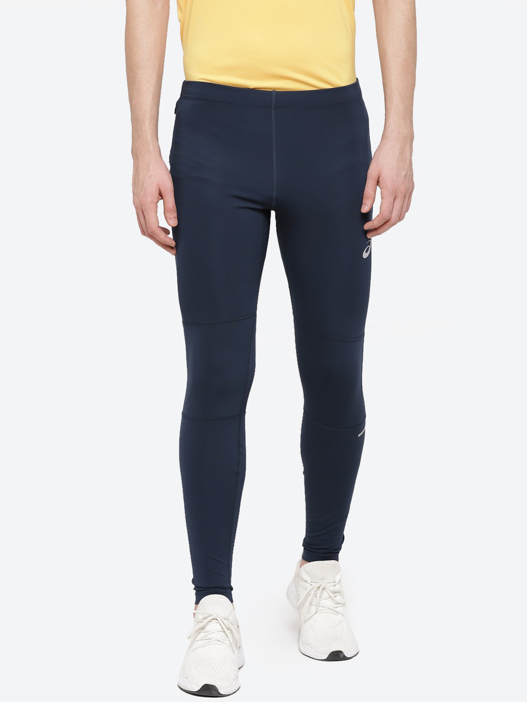 

ASICS Race Tight Men Navy Blue Solid Running Tights