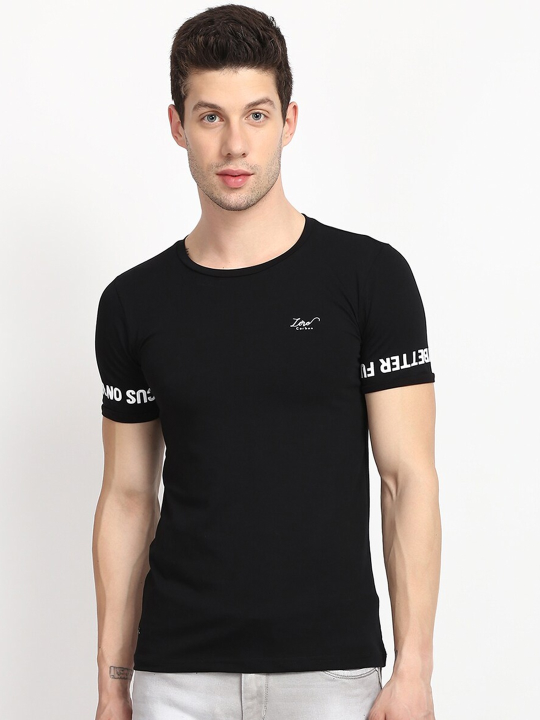 

V2 Value & Variety Men Half Sleeves Round Neck T-Shirt, Black