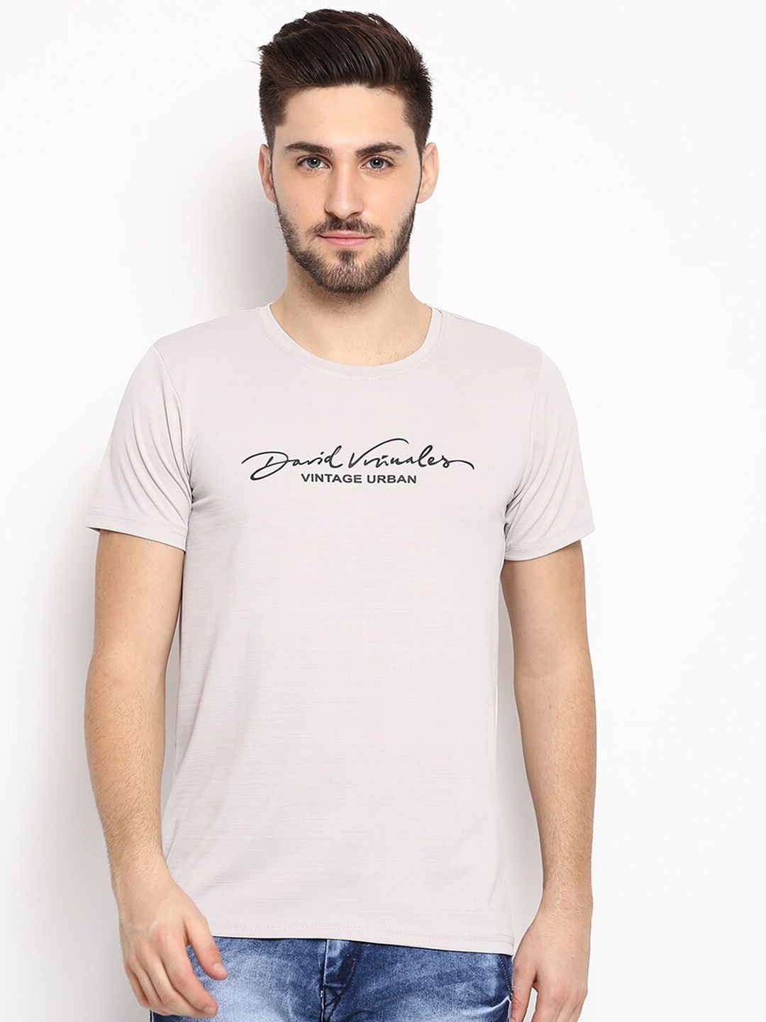 

V2 Value & Variety Men Grey Typography Printed T-shirt