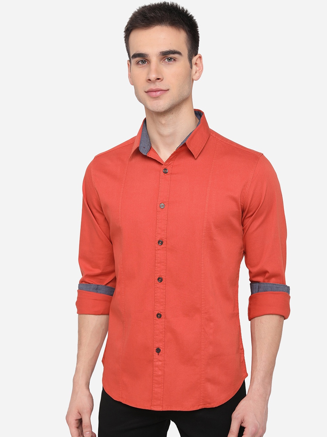 

Greenfibre Slim Fit Casual Shirt, Orange