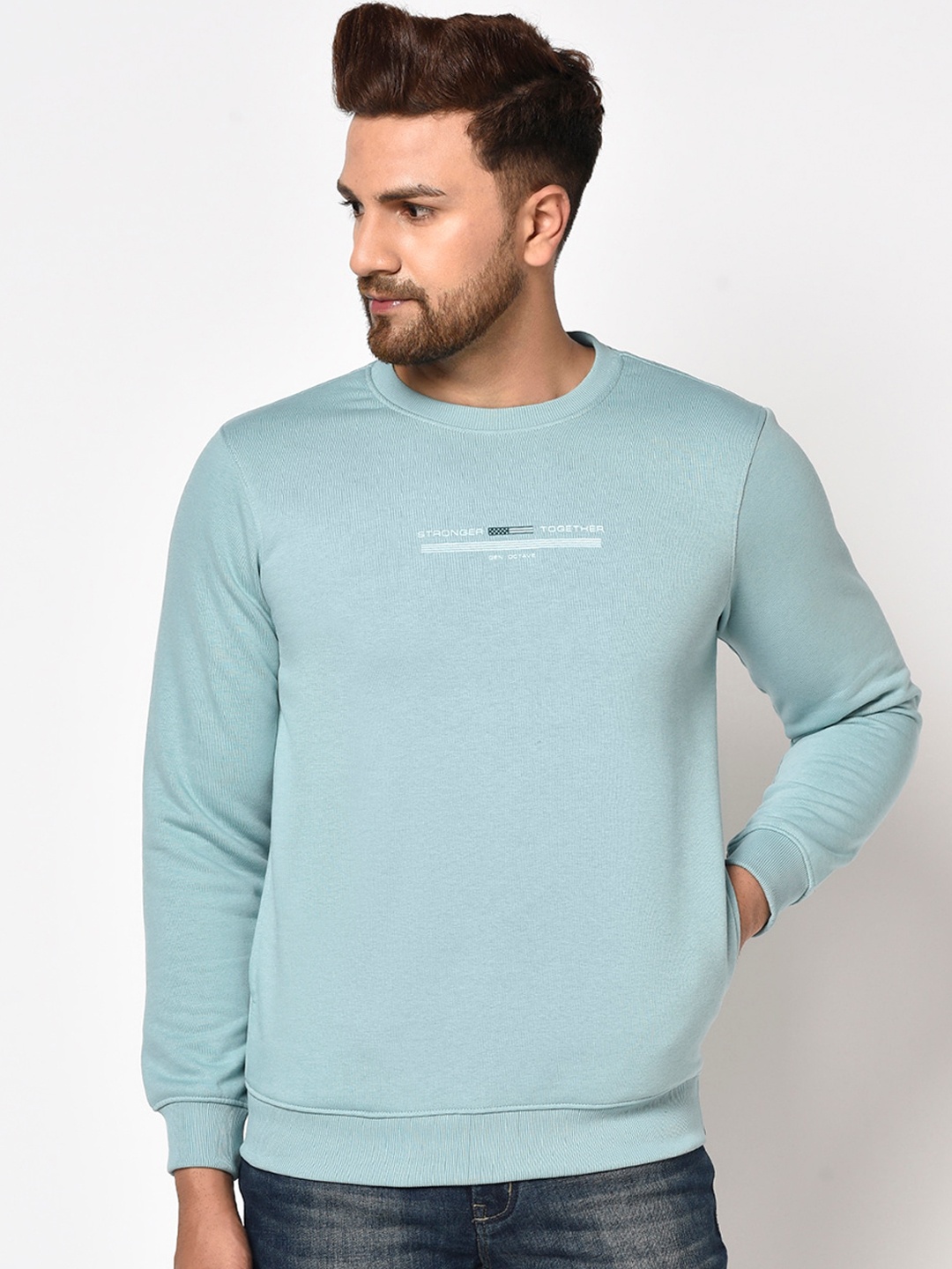 

Octave Men Teal Blue Sweatshirt