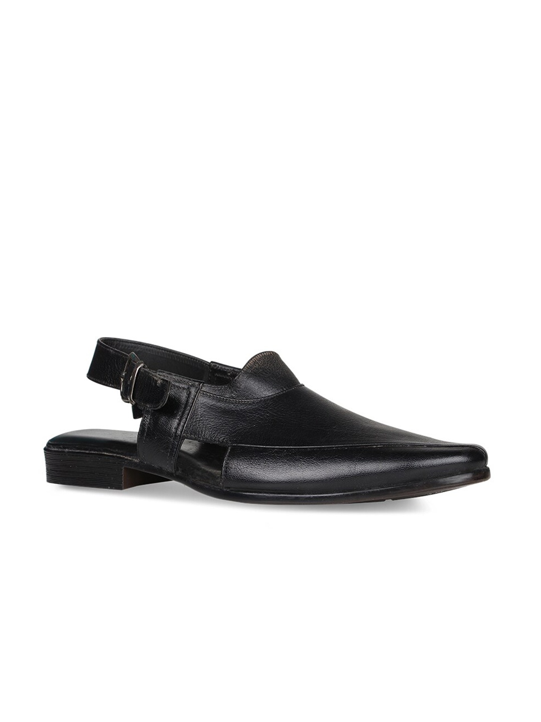 

Regal Men Black Leather Shoe-Style Sandals