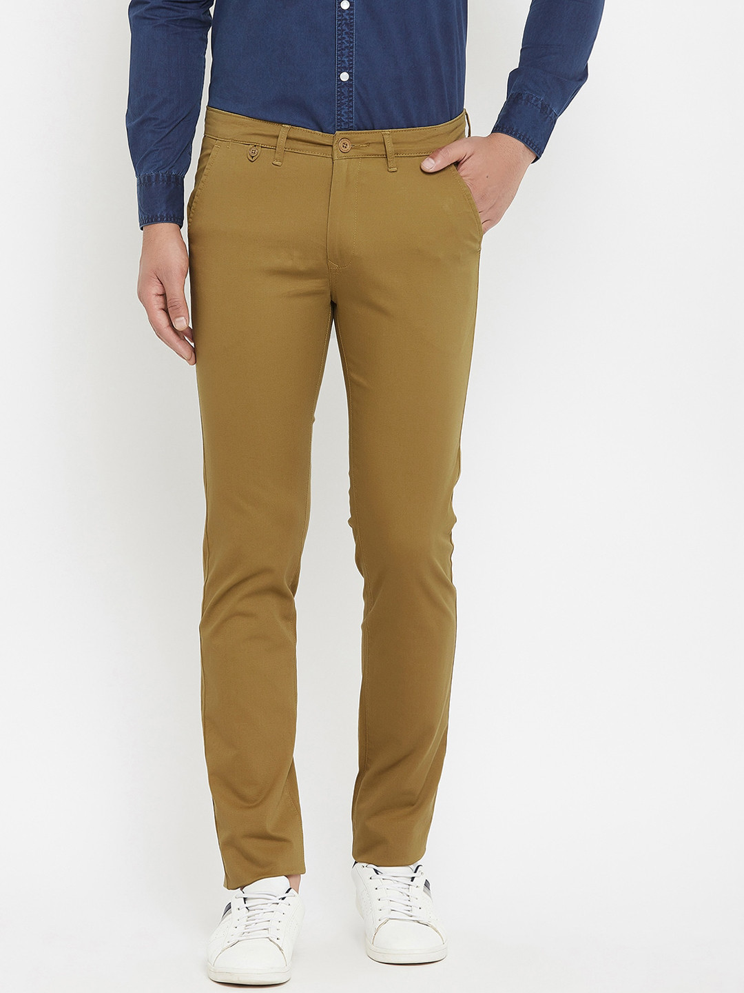 

Canary London Men Khaki Slim Fit Regular Trousers