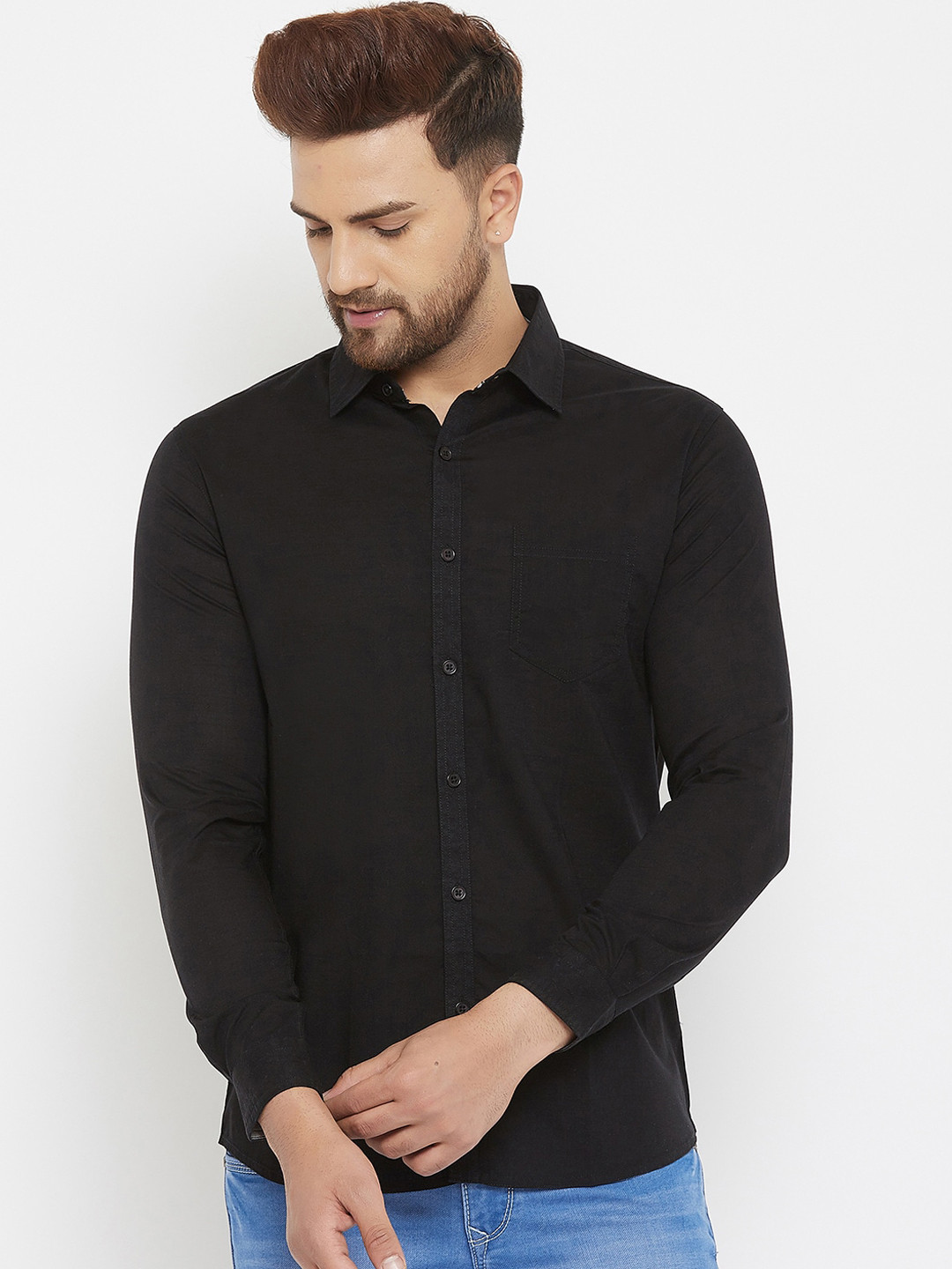 

Canary London Men Black Slim Fit Casual Shirt