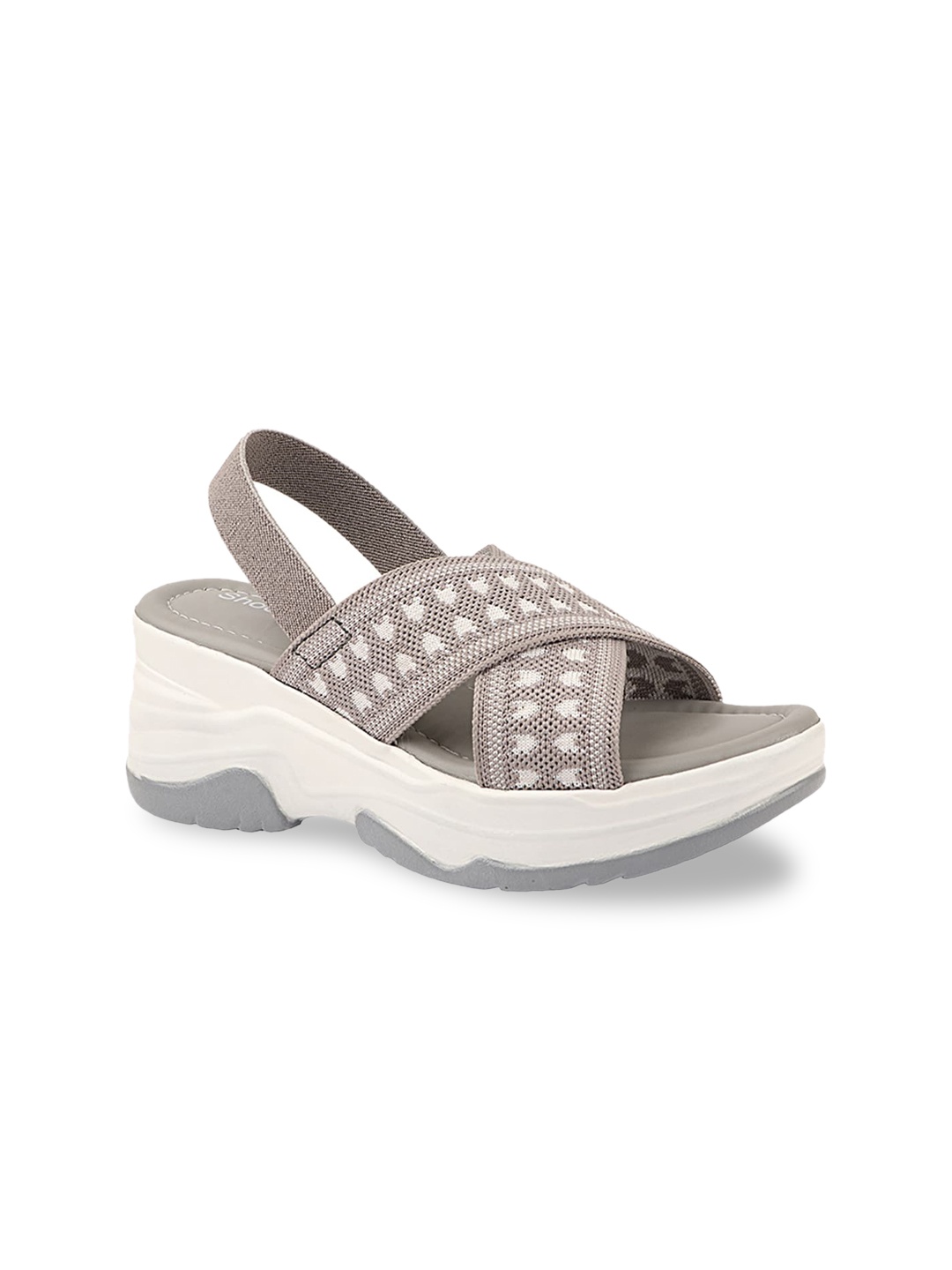 

Shoetopia Grey & White Platform Sandals