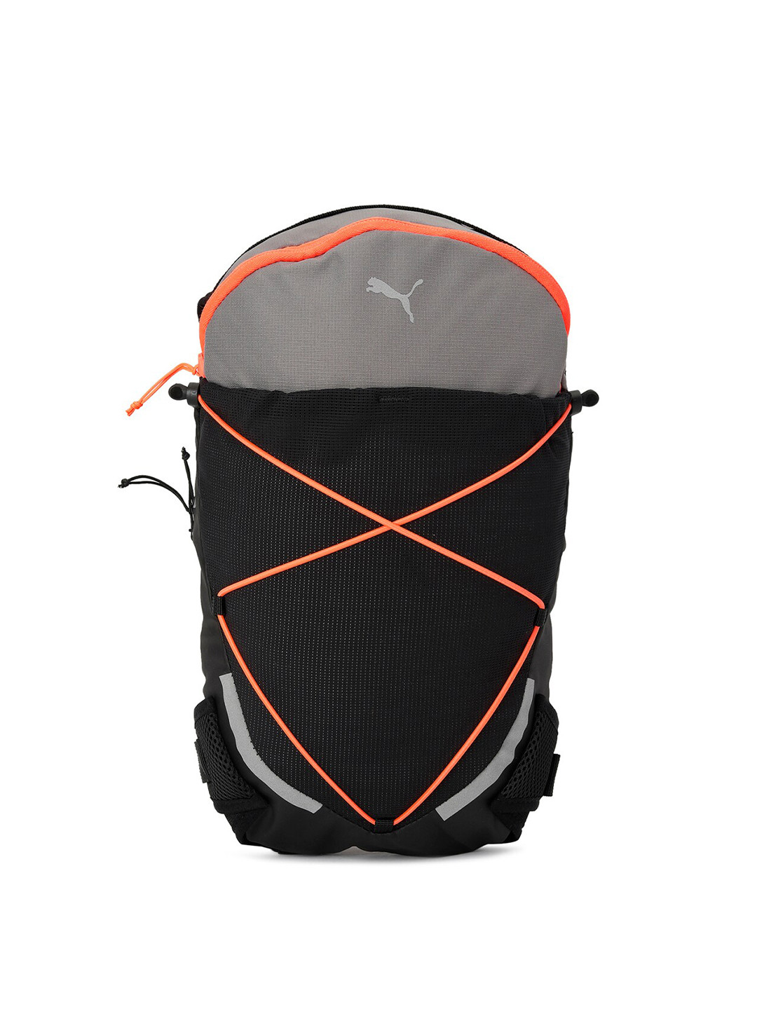 

Puma Unisex Grey & Black Colourblocked Backpack with Compression Straps
