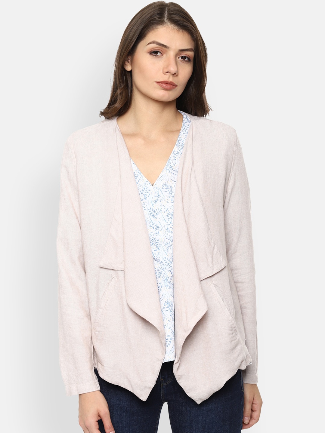 Van Heusen Woman Women Beige Open Front Jacket