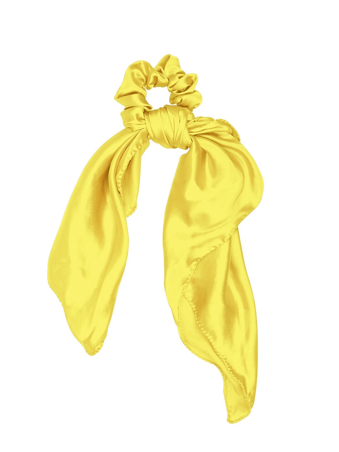 

ONE on ONE Women Yellow Solid Scrunchie with Knot Detail
