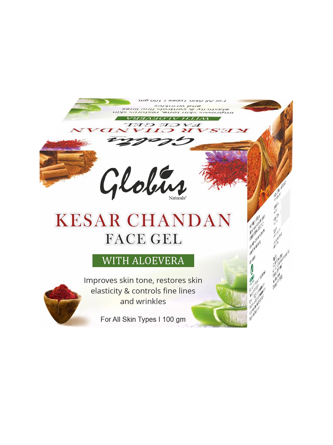 

Globus Naturals Kesar Chandan Face Gel with Aloe Vera -100g, Yellow
