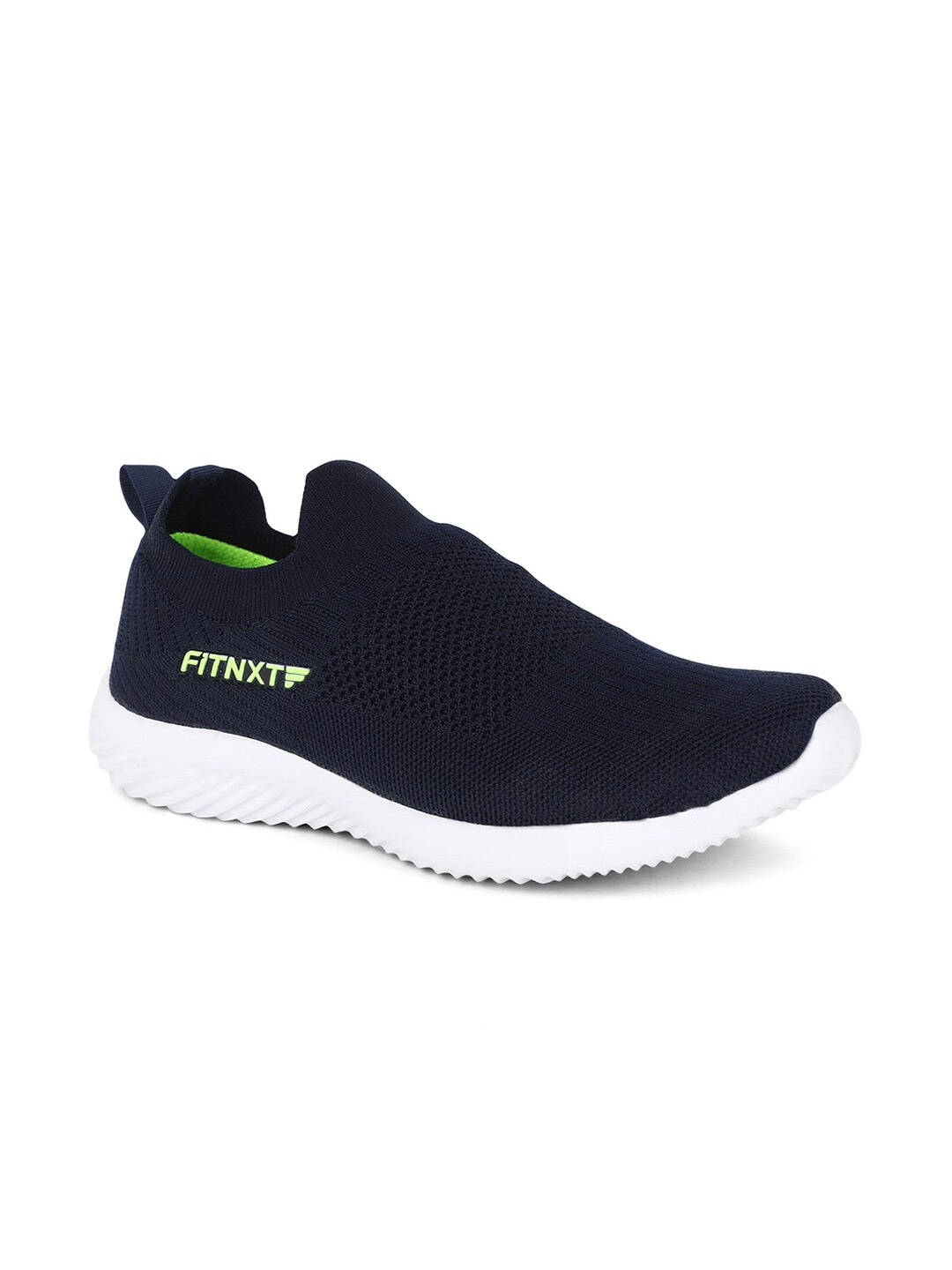 

Khadims Men Navy Blue Woven Design Running Shoes