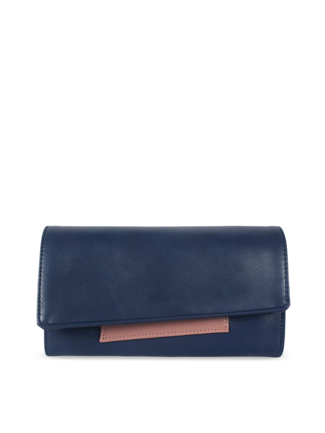 

THE CLOWNFISH Gracy Navy Blue Solid Envelope Clutch