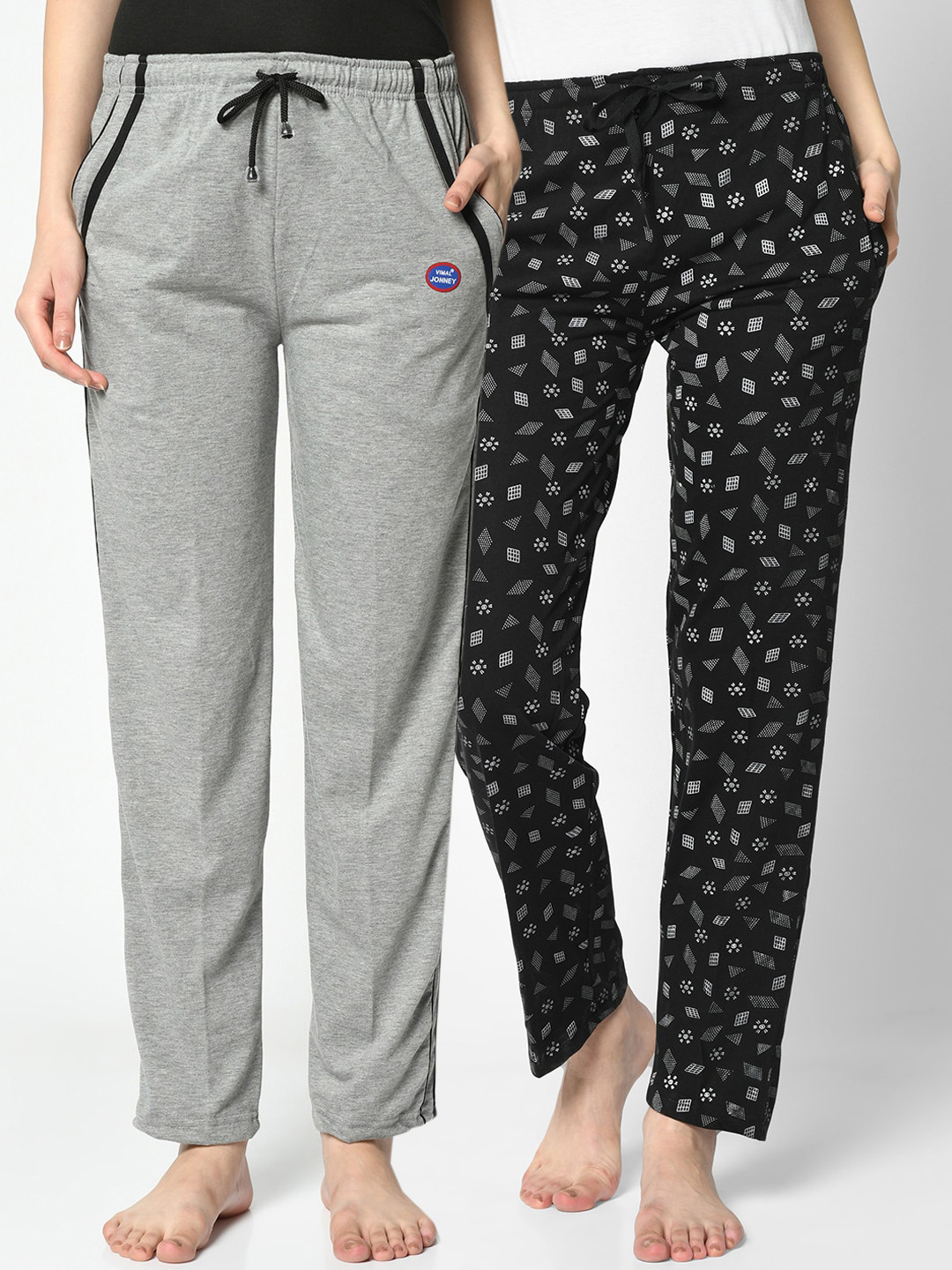 

VIMAL JONNEY Women Pack Of 2 Lounge Pants, Black
