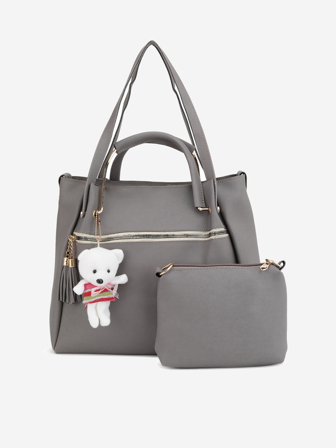 Stropcarry Women Grey Structured Shoulder Bag with Pouch