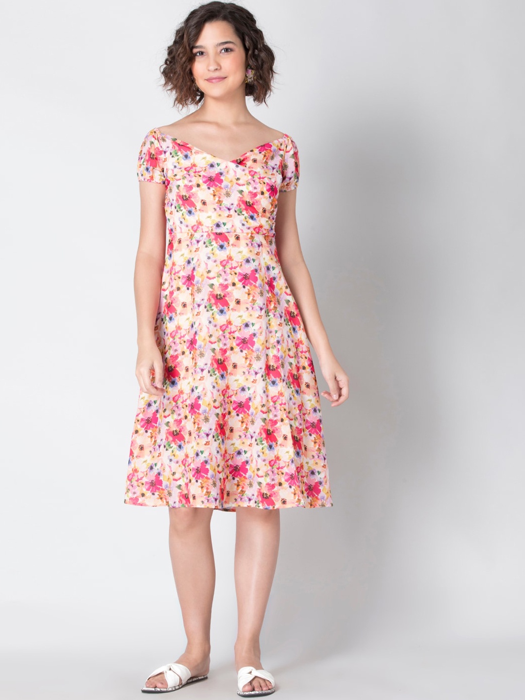 

FabAlley Multicoloured Floral Printed Dress, Multi
