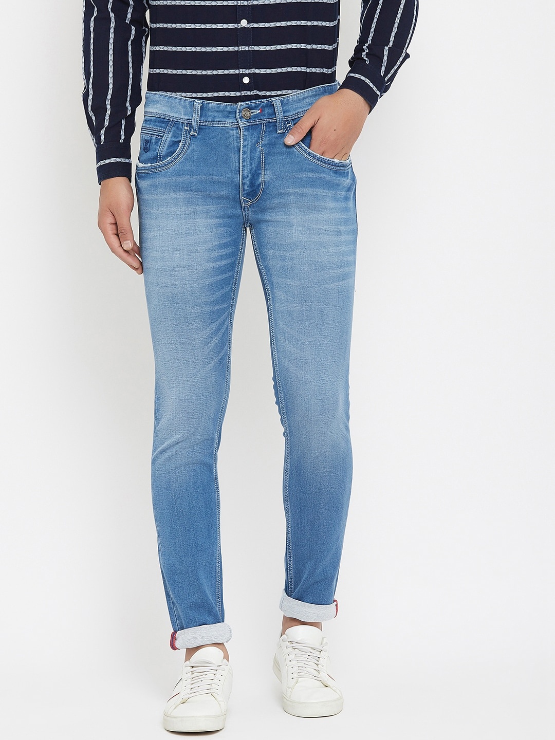 

Canary London Men Blue Skinny Fit Low-Rise Heavy Fade Jeans