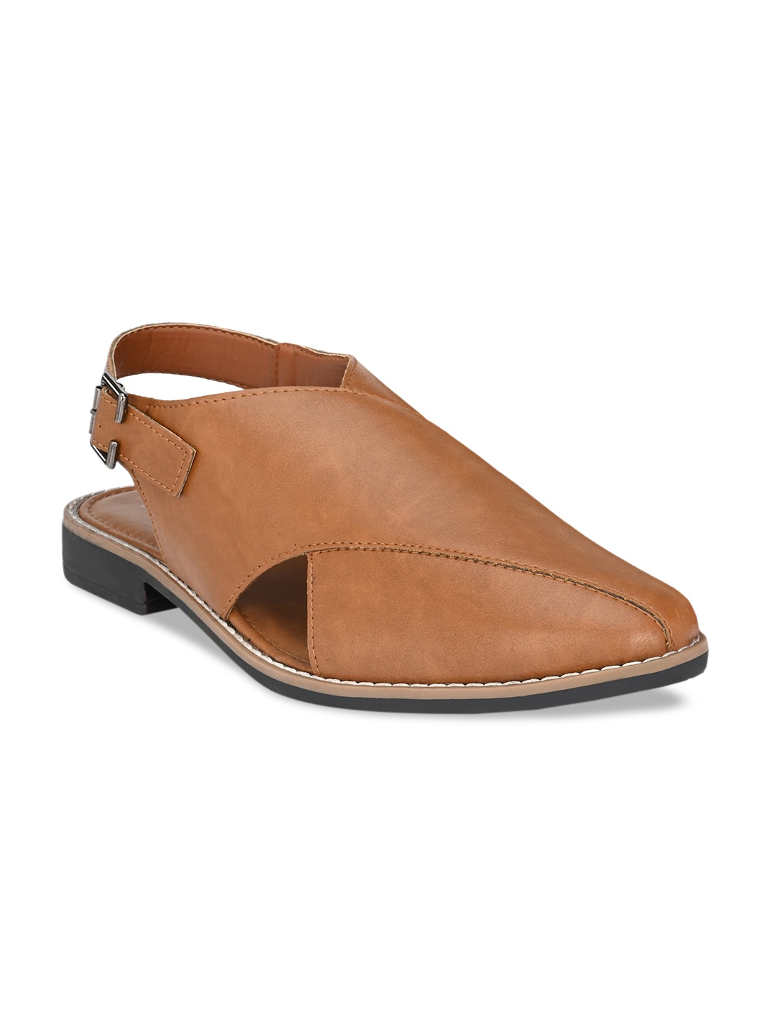 

Mast & Harbour Men Tan Solid Shoe-Style Sandals