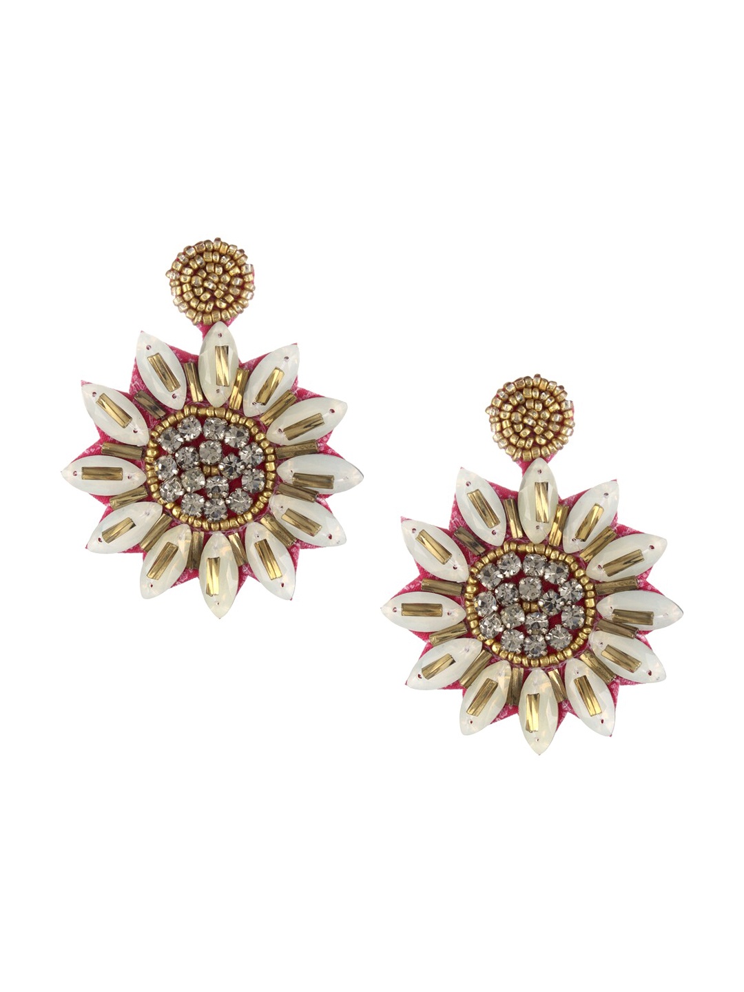 

Adwitiya Collection Gold-Toned Floral Drop Earrings