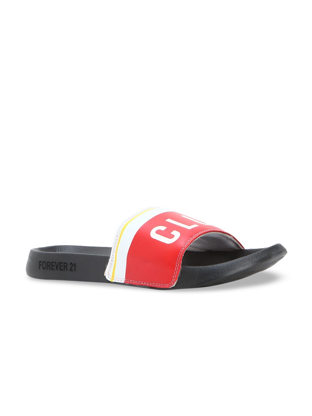 

FOREVER 21 Men Black Graphic Printed Open Toe Flats