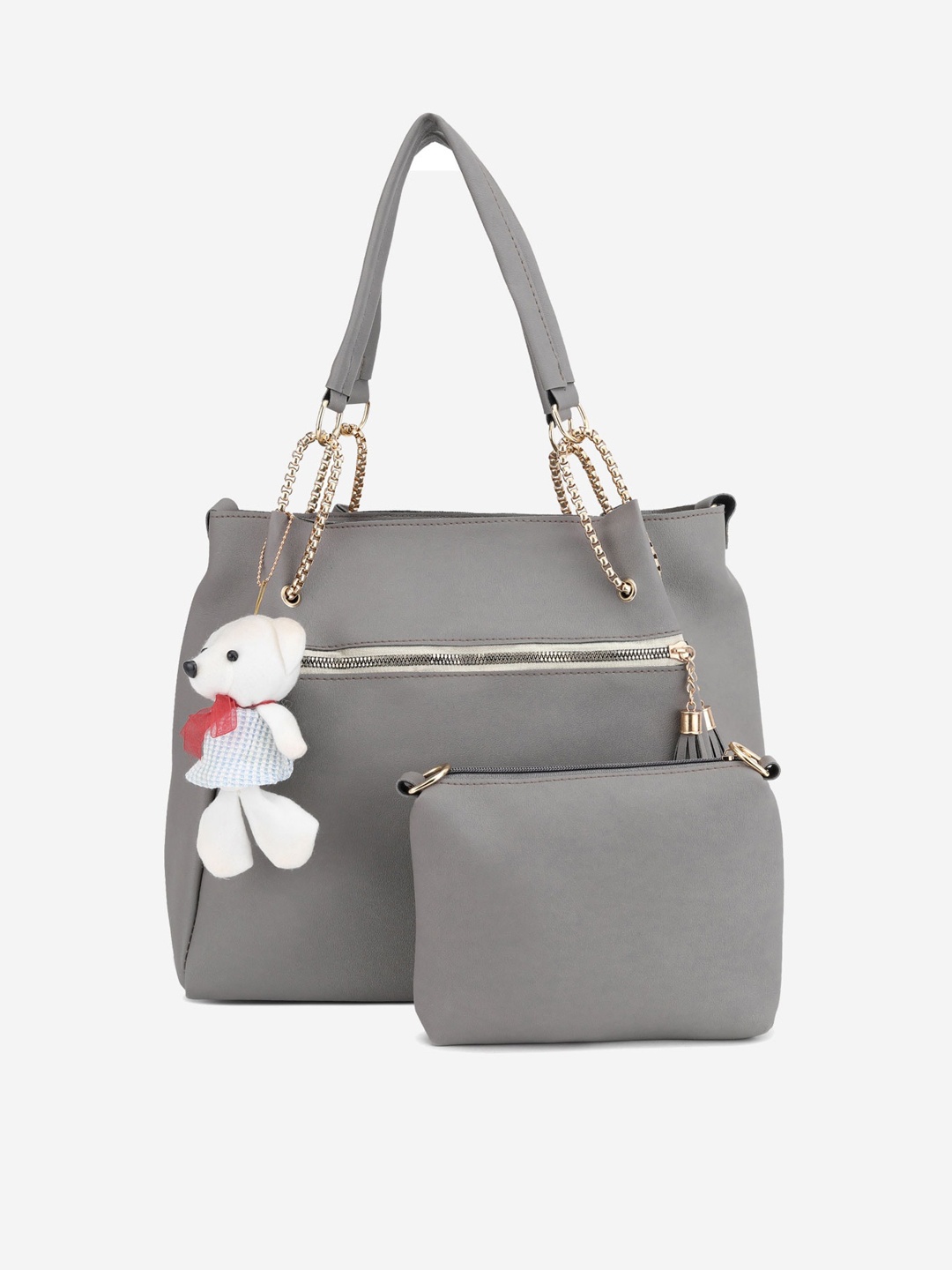 

Stropcarry Grey Melange Solid Shoulder Bag with Pouch