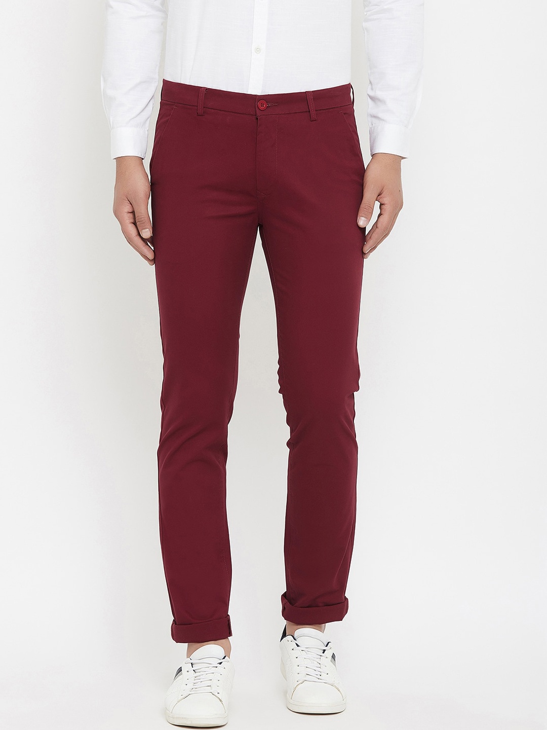 

Canary London Men Maroon Slim Fit Chinos Trousers