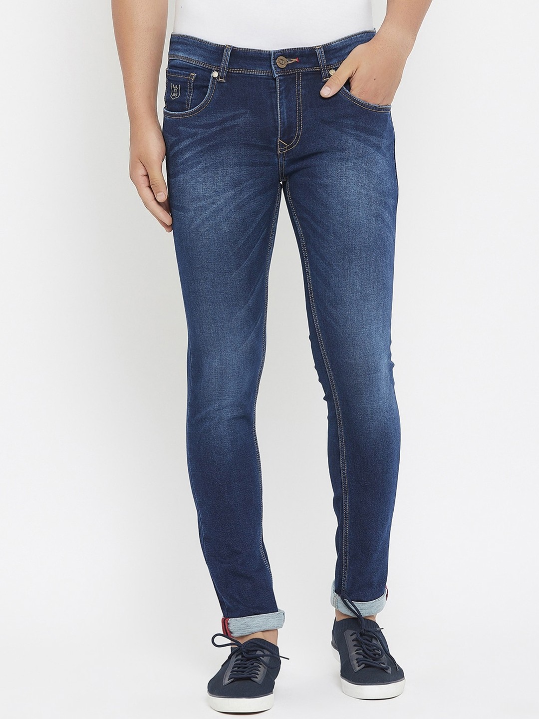 

American Archer Men Blue Skinny Fit Low-Rise Medium Fade Jeans