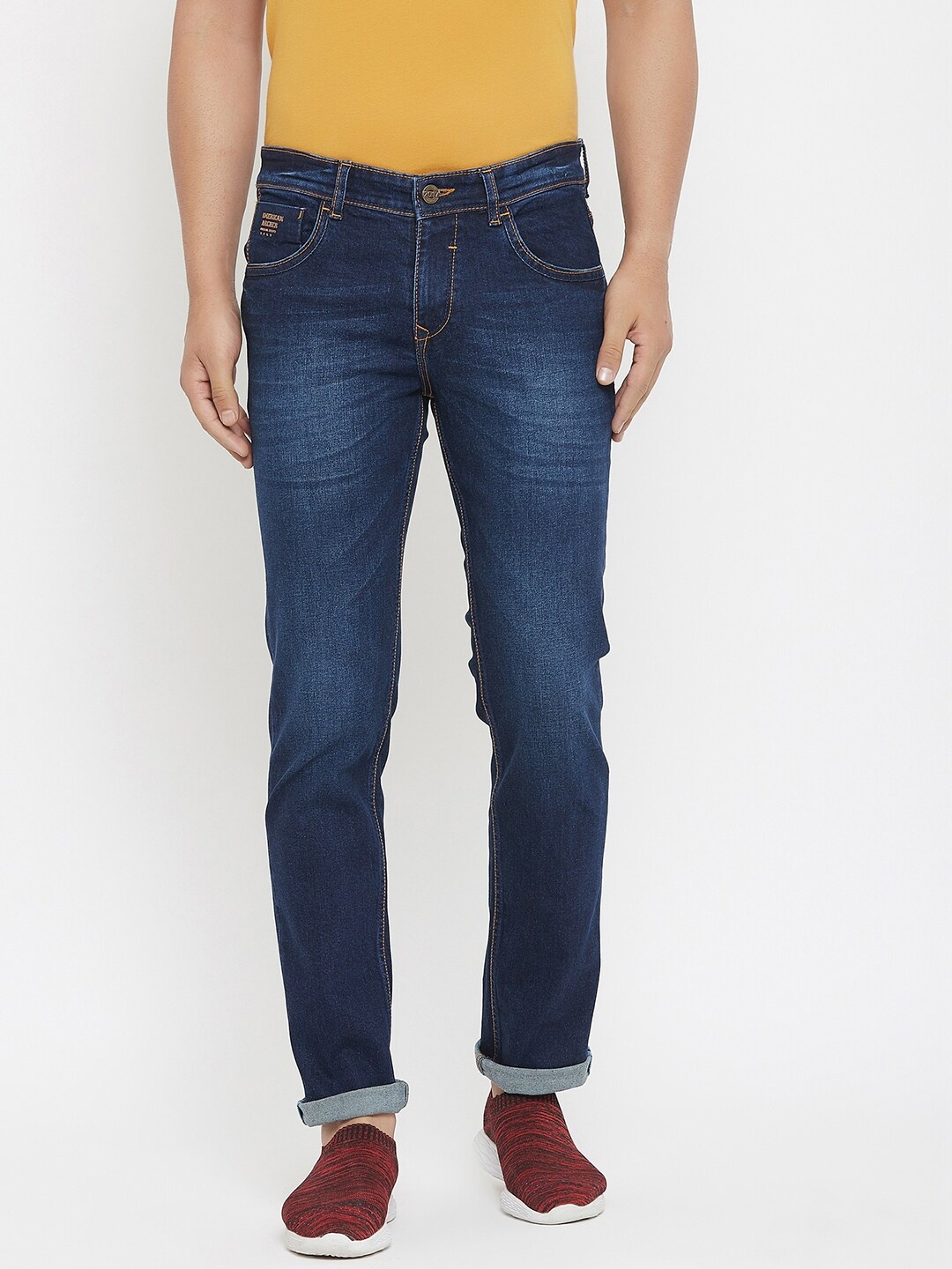 

American Archer Men Blue Slim Fit Low-Rise Light Fade Jeans