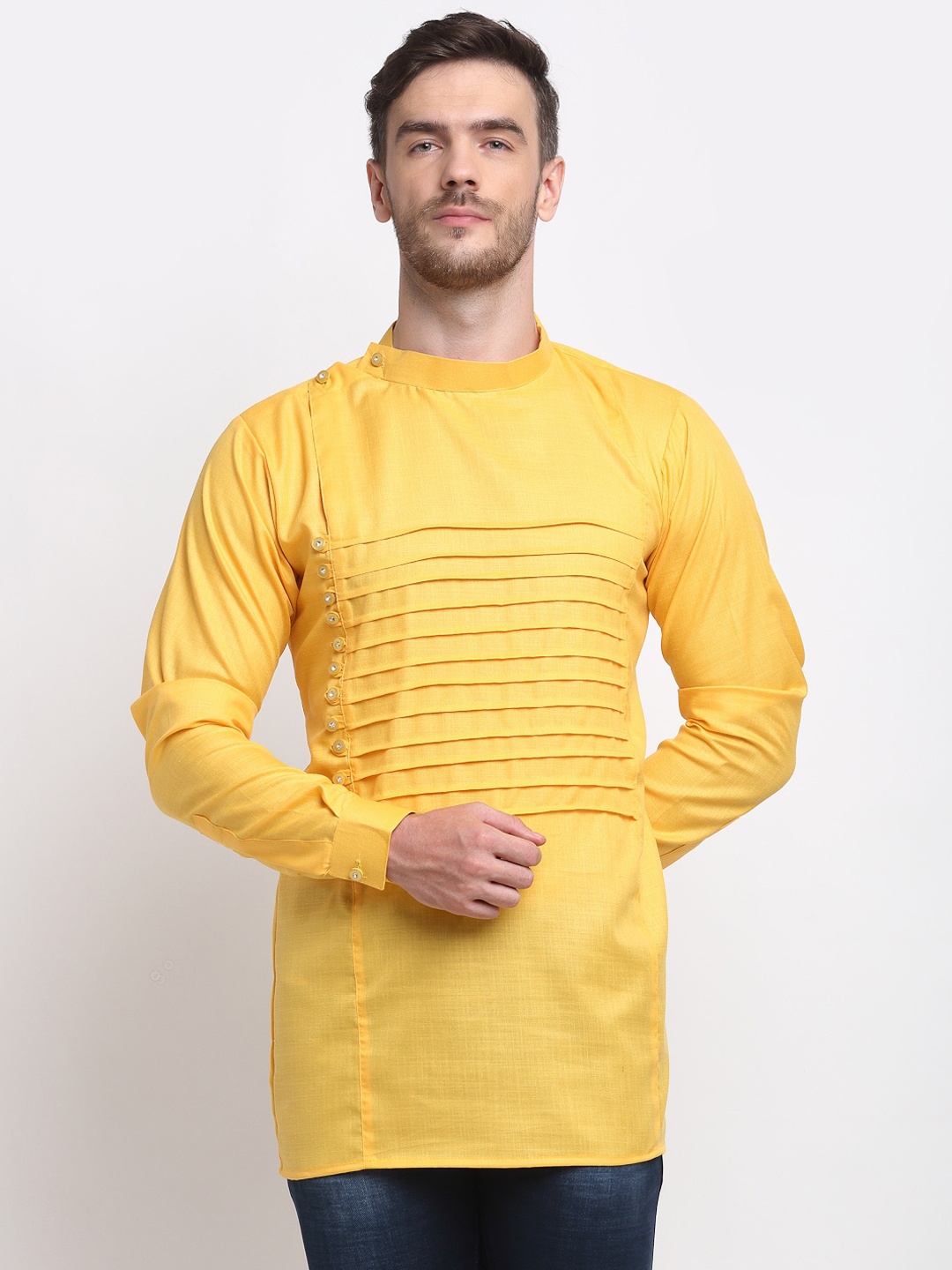

Benstoke Men Yellow Casual Kurta