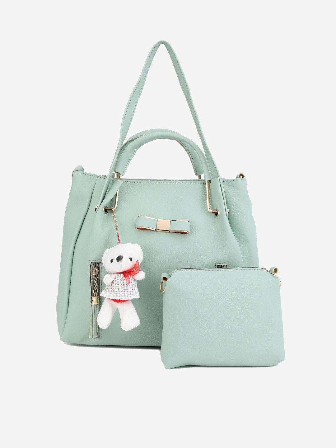 

Stropcarry Sea Green Structured Shoulder Bag With Pouch