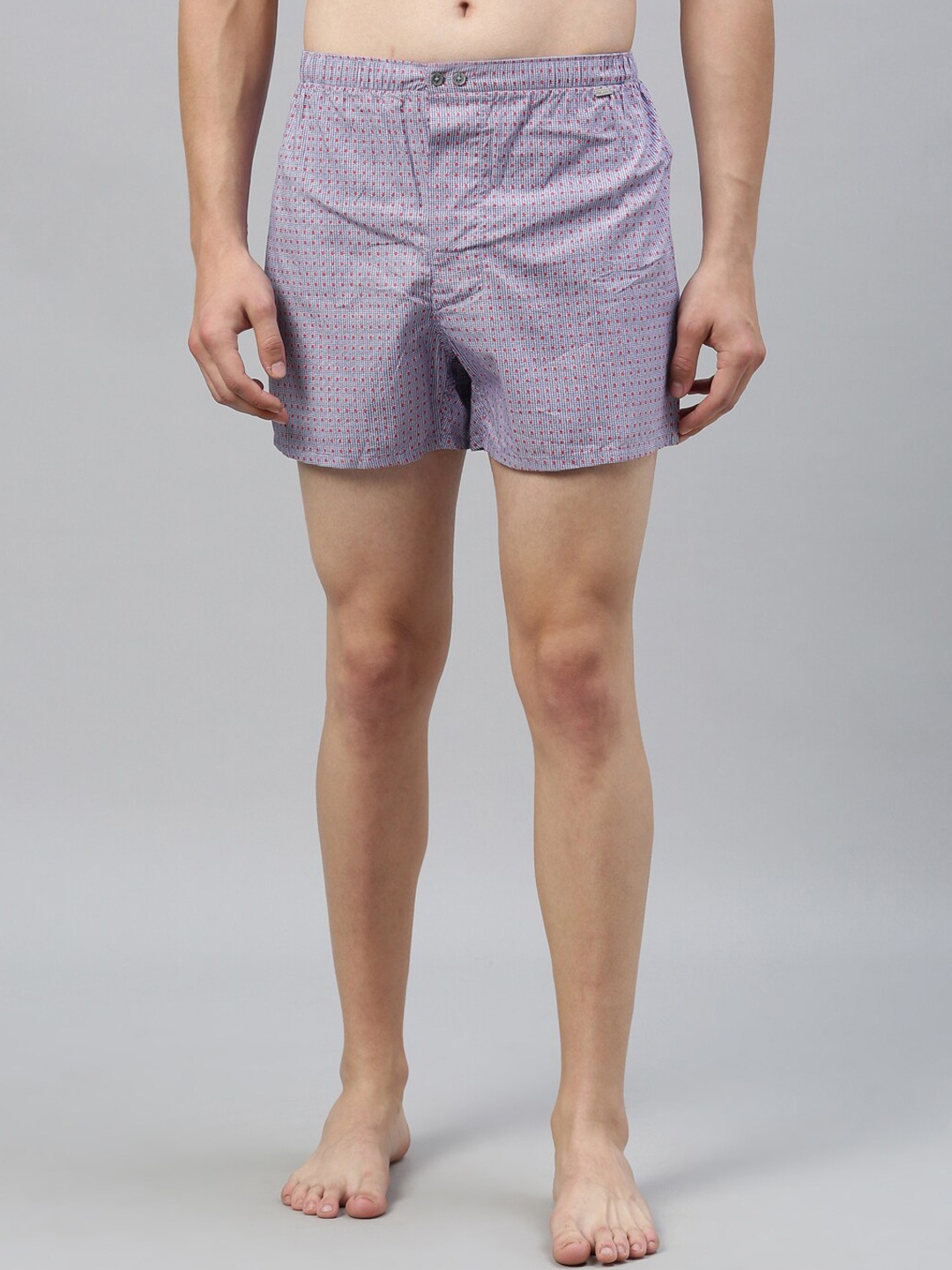 

RARE RABBIT Men Lavender Printed Pure Cotton Boxers