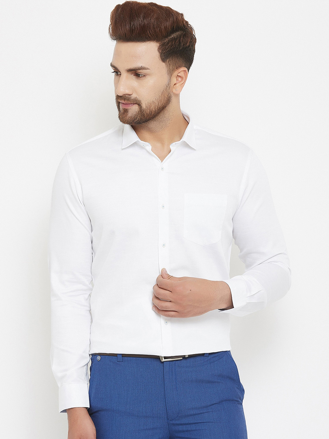 

Canary London Men White Slim Fit Formal Shirt
