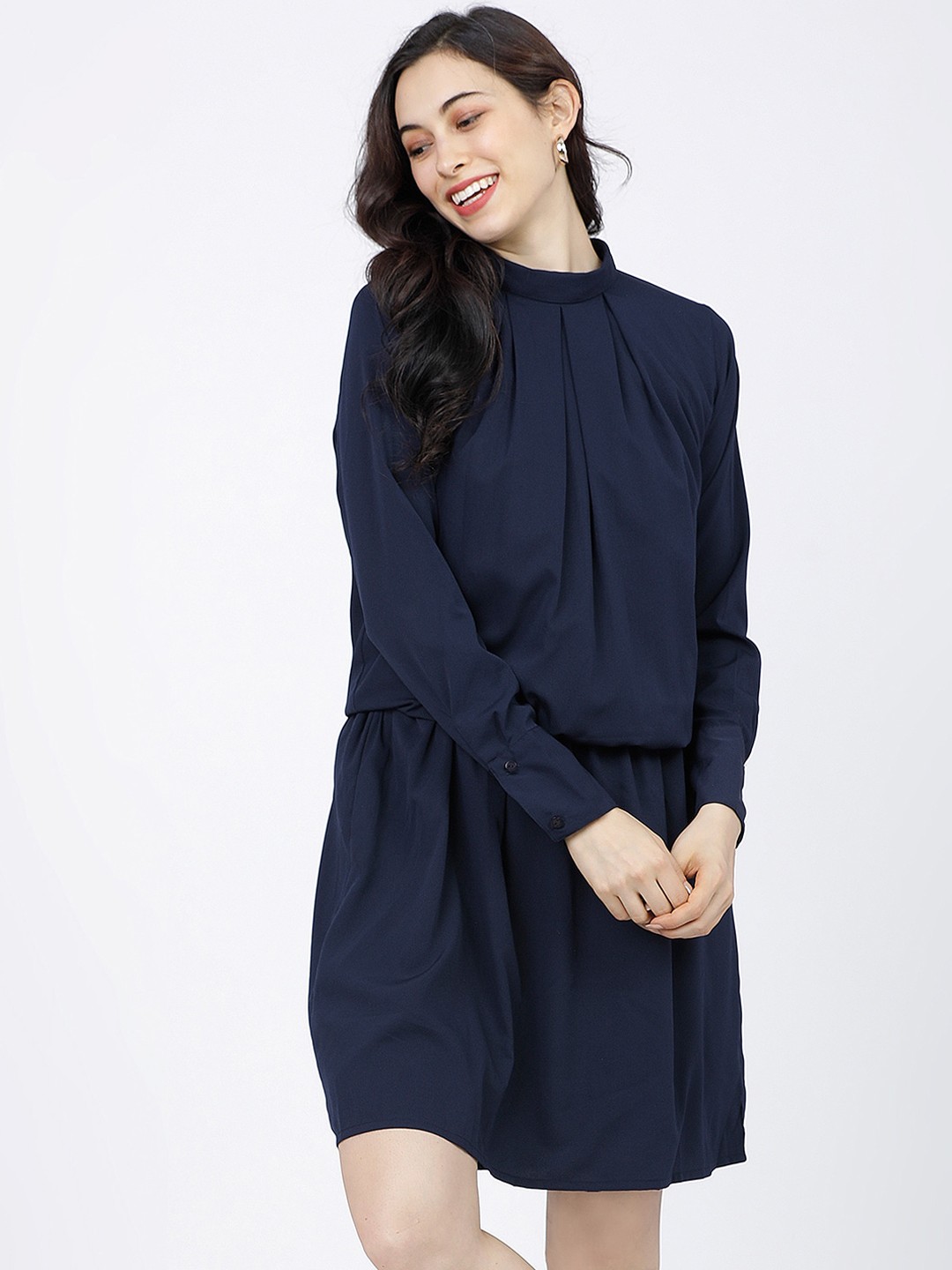 

Tokyo Talkies Navy Blue A-Line Dress