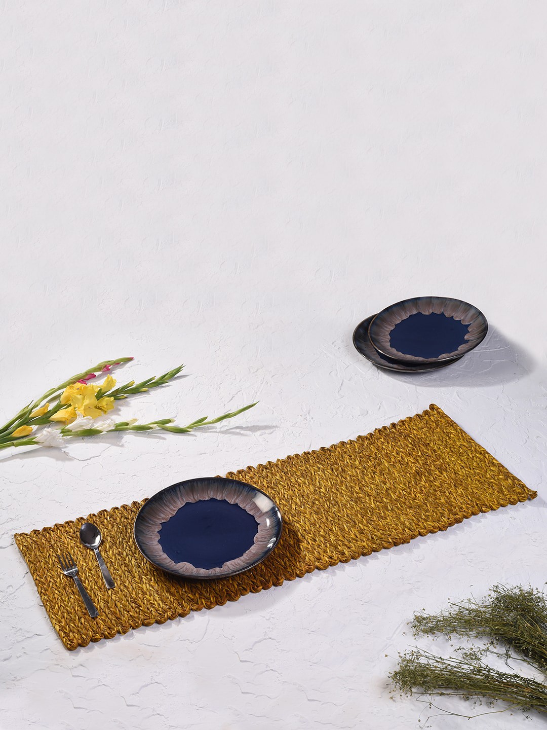 

Unravel India Mustard Yellow Sabai Grass Table Runner