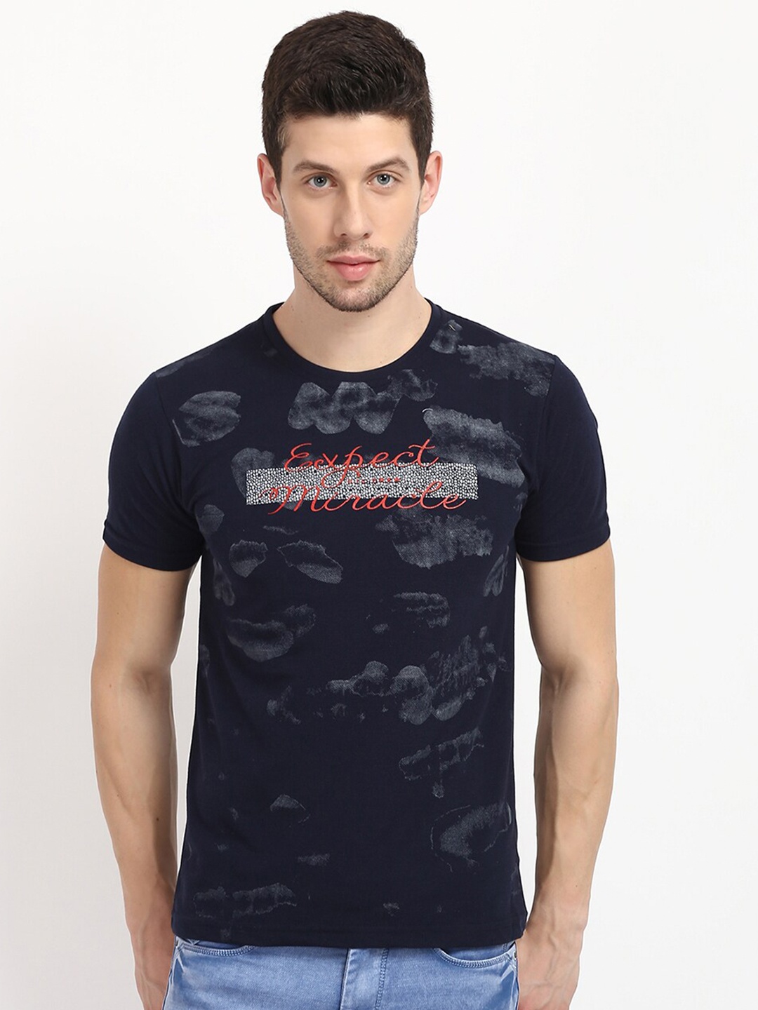 

V2 Value & Variety Men Navy Blue T-shirt