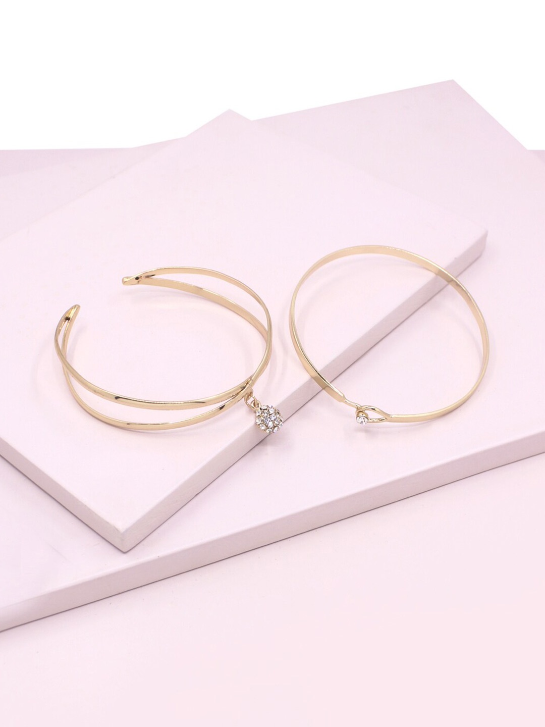 

Runway Ritual Women Set of 2 Gold-Toned Bangle-Style Bracelet