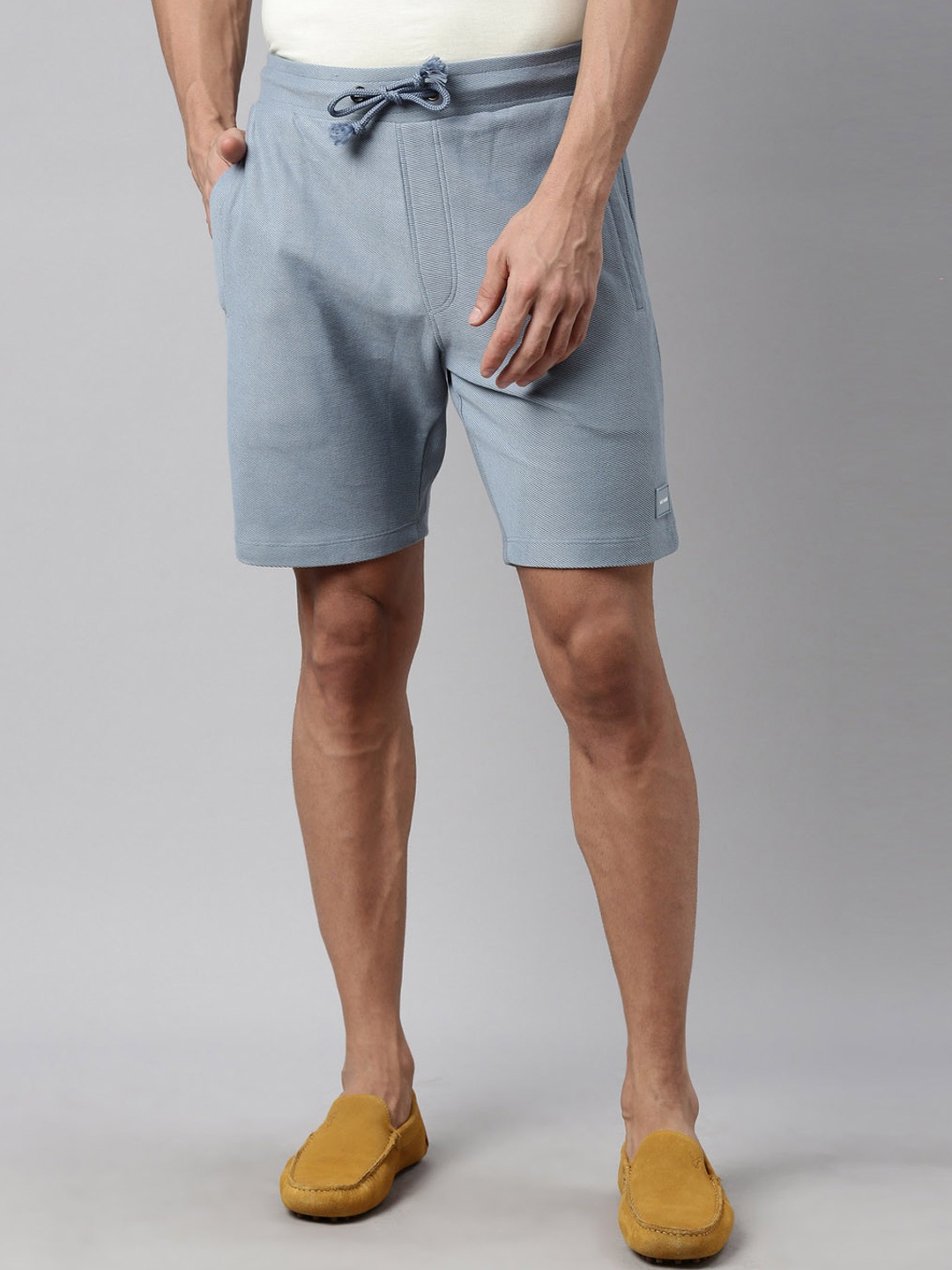 

RARE RABBIT Men Rebel Slim Fit Mid-Rise Shorts, Blue