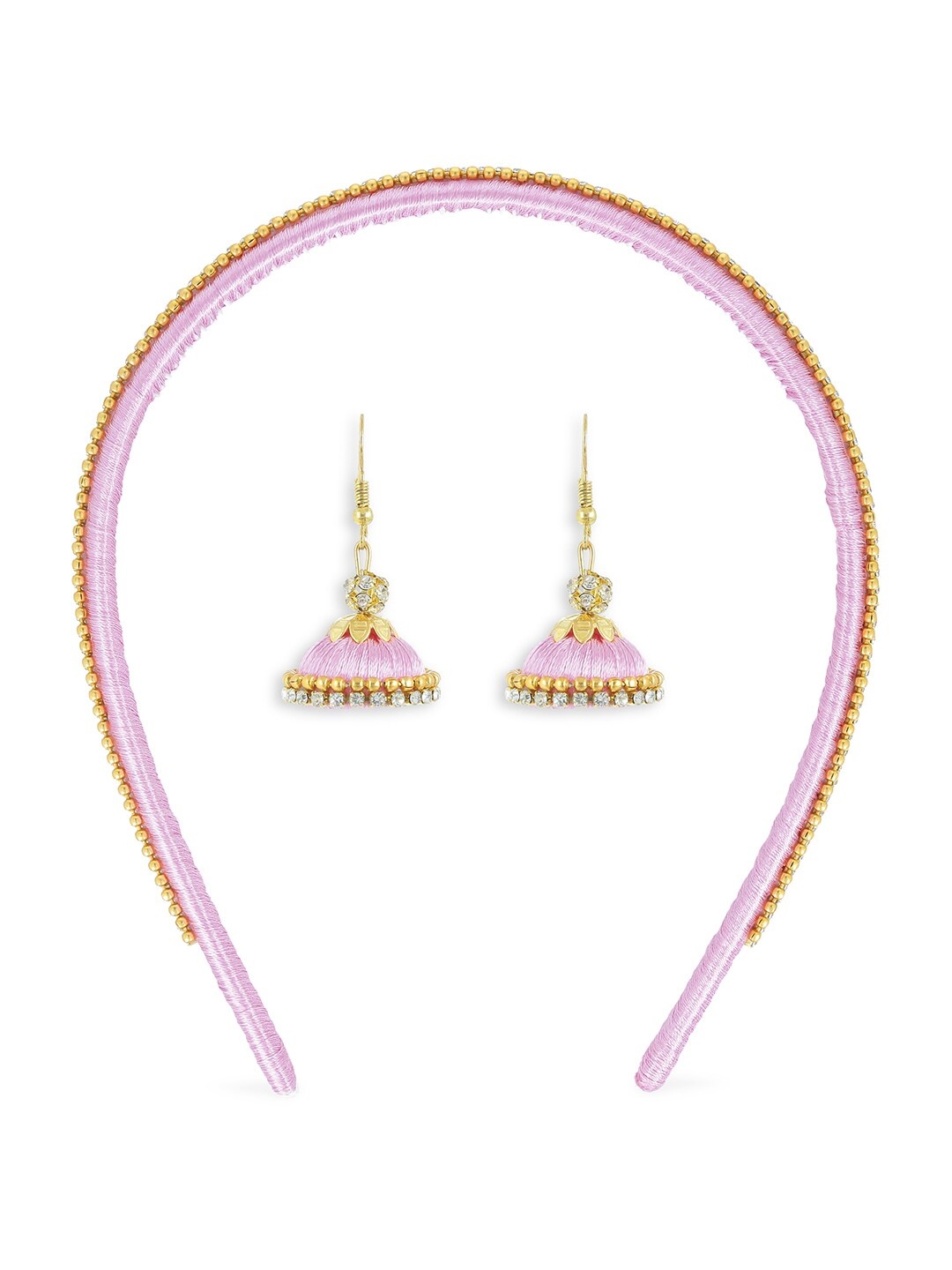 

AKSHARA Girls Rose & Gold-Toned Set of 2 Beaded Hair Accessory Set