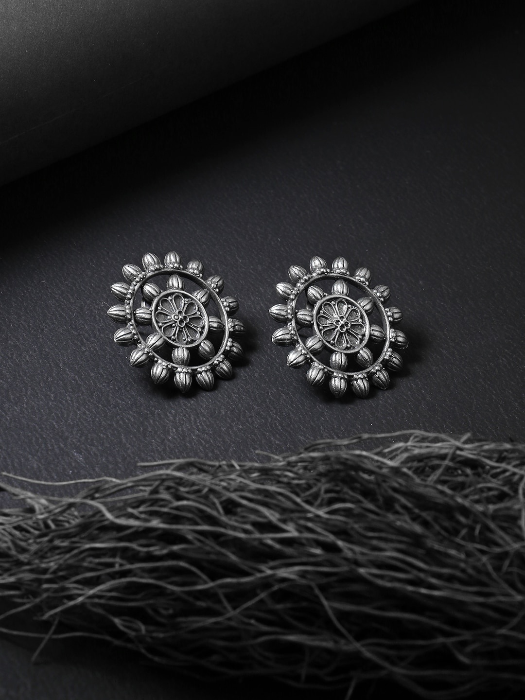 

Adwitiya Collection Silver Studs Earrings