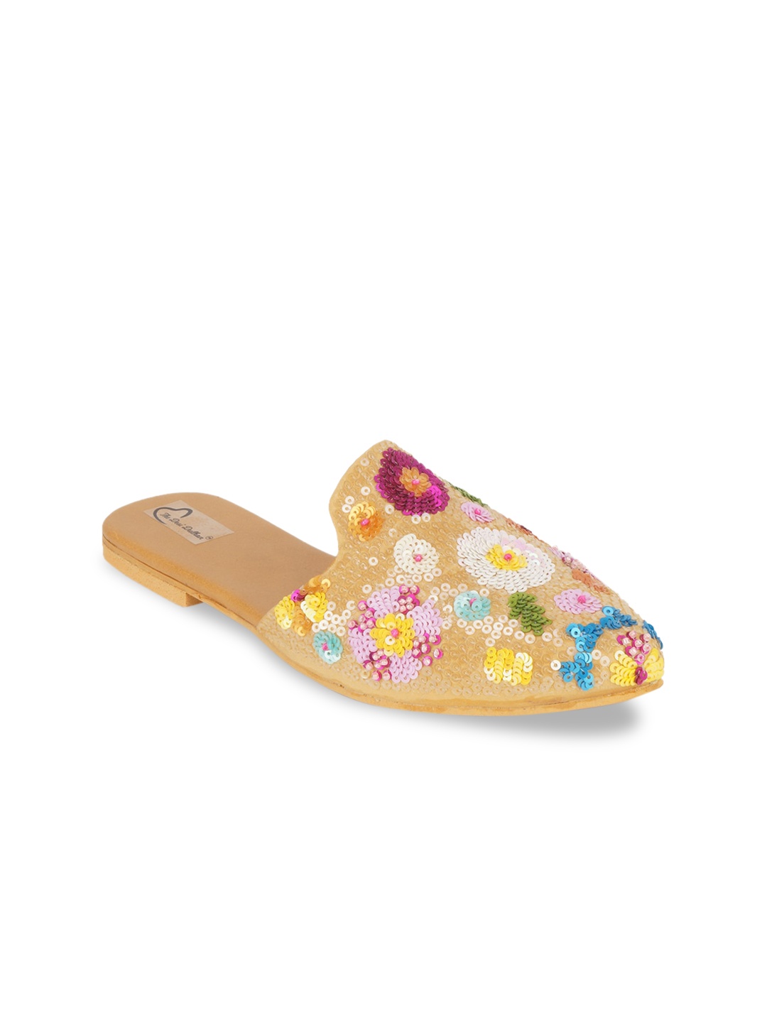 

The Desi Dulhan Women Multicoloured Handcrafted Sequin Embroidered Mules, Multi