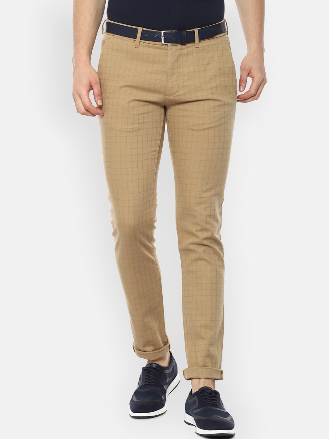 

Louis Philippe Sport Men Khaki Checked Slim Fit Chinos Trousers
