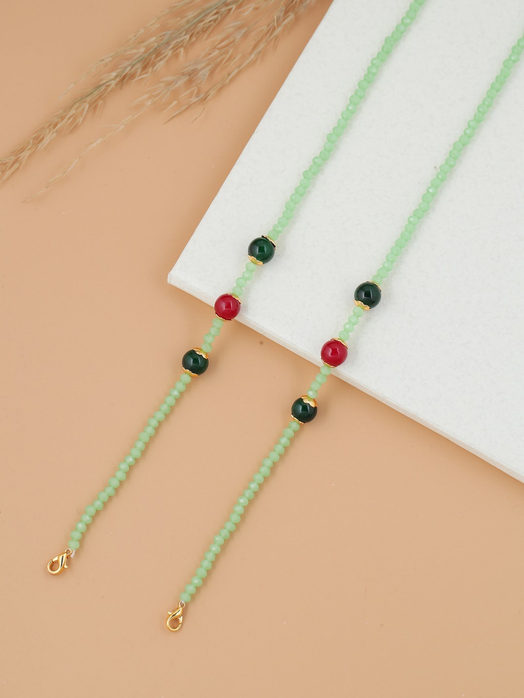 

Shoshaa Women Lime Green Mask Chain
