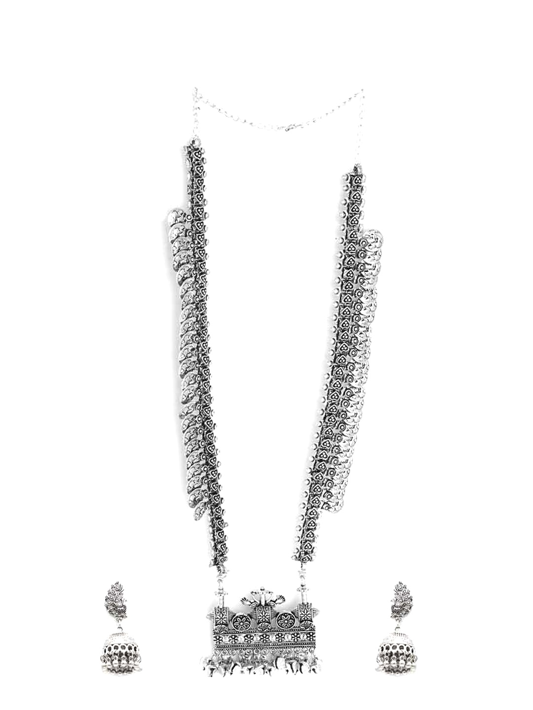 

TEEJH Oxidised Silver-Plated Jewellery Set