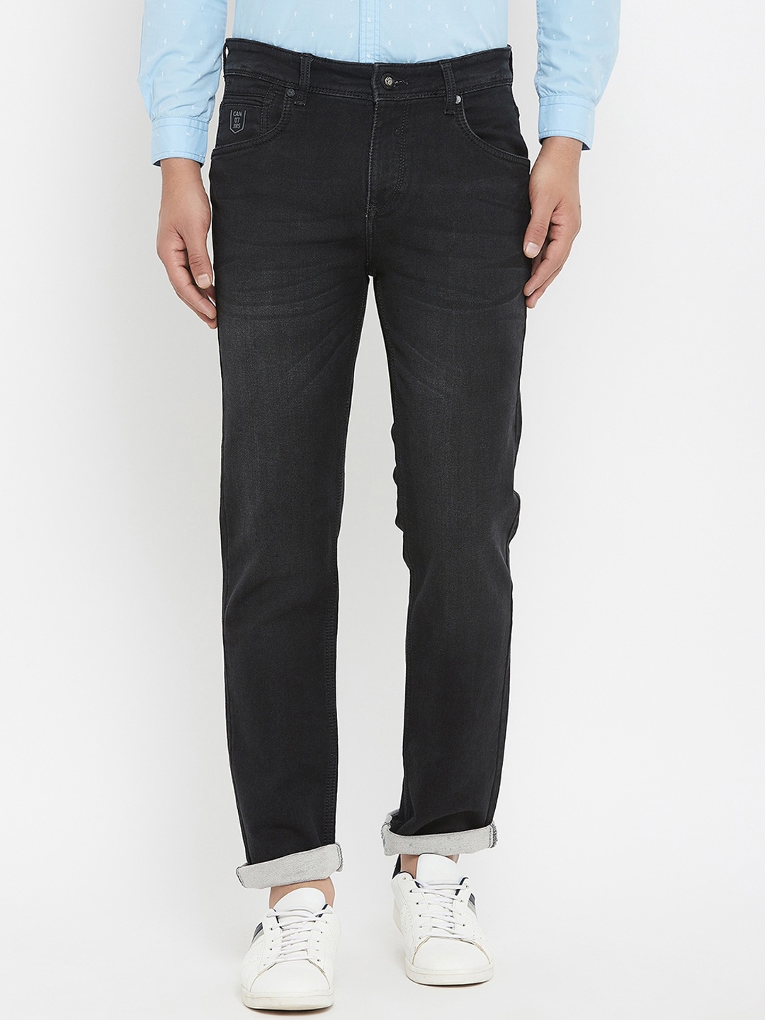 

Canary London Men Black Straight Fit Light Fade Jeans