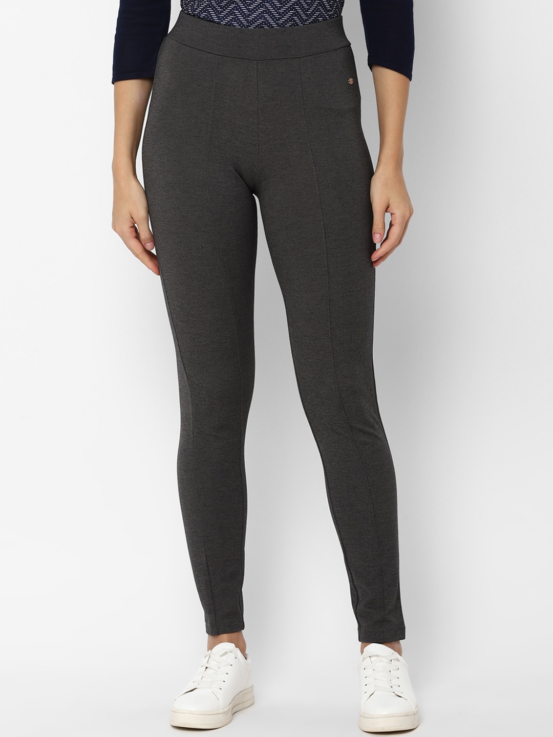 Allen Solly Woman Women Grey Regular Trousers