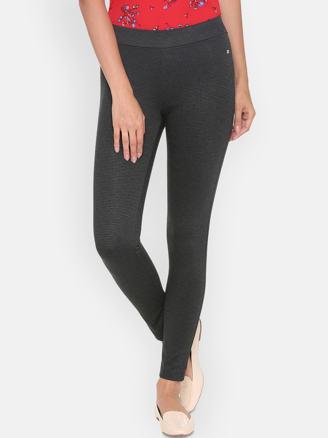 

Allen Solly Woman Women Black Textured Treggings