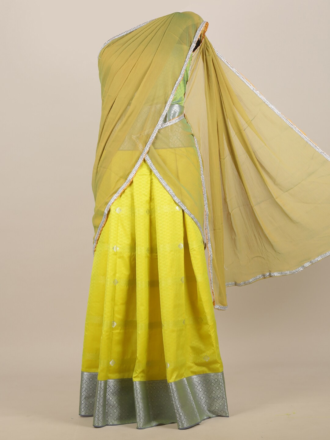 

Pothys Yellow Ethnic Motifs Saree