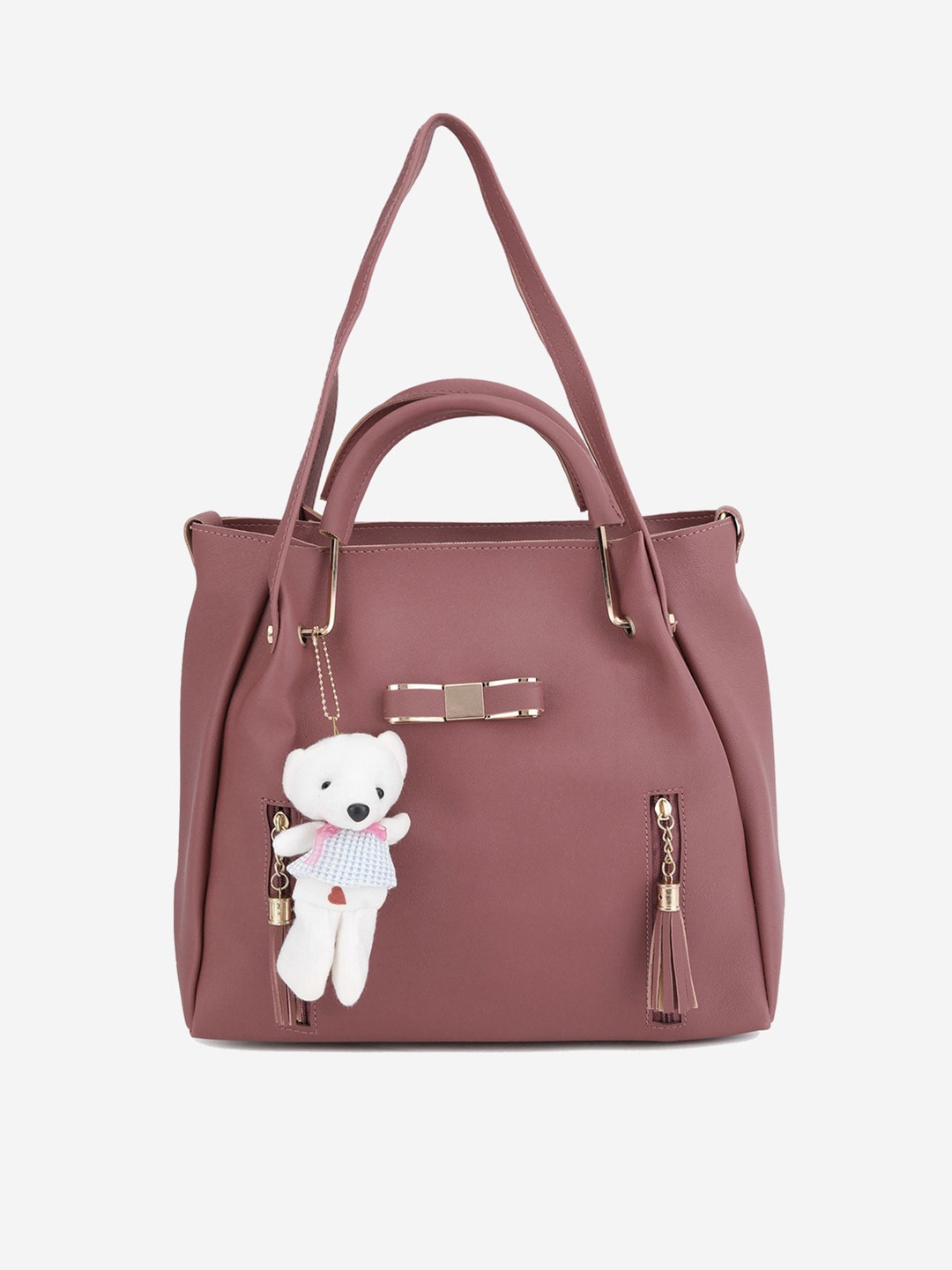 

Stropcarry Maroon Embellished Structured Handheld Bag with Tasselled