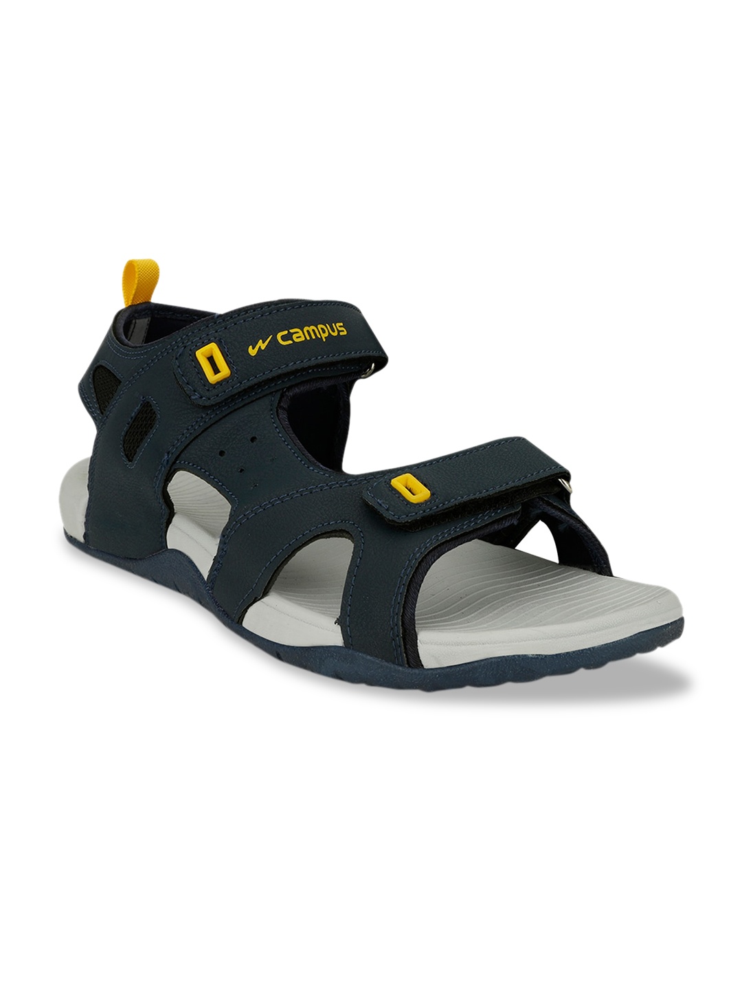 

Campus Men Navy Blue & Grey Solid Sports Sandals
