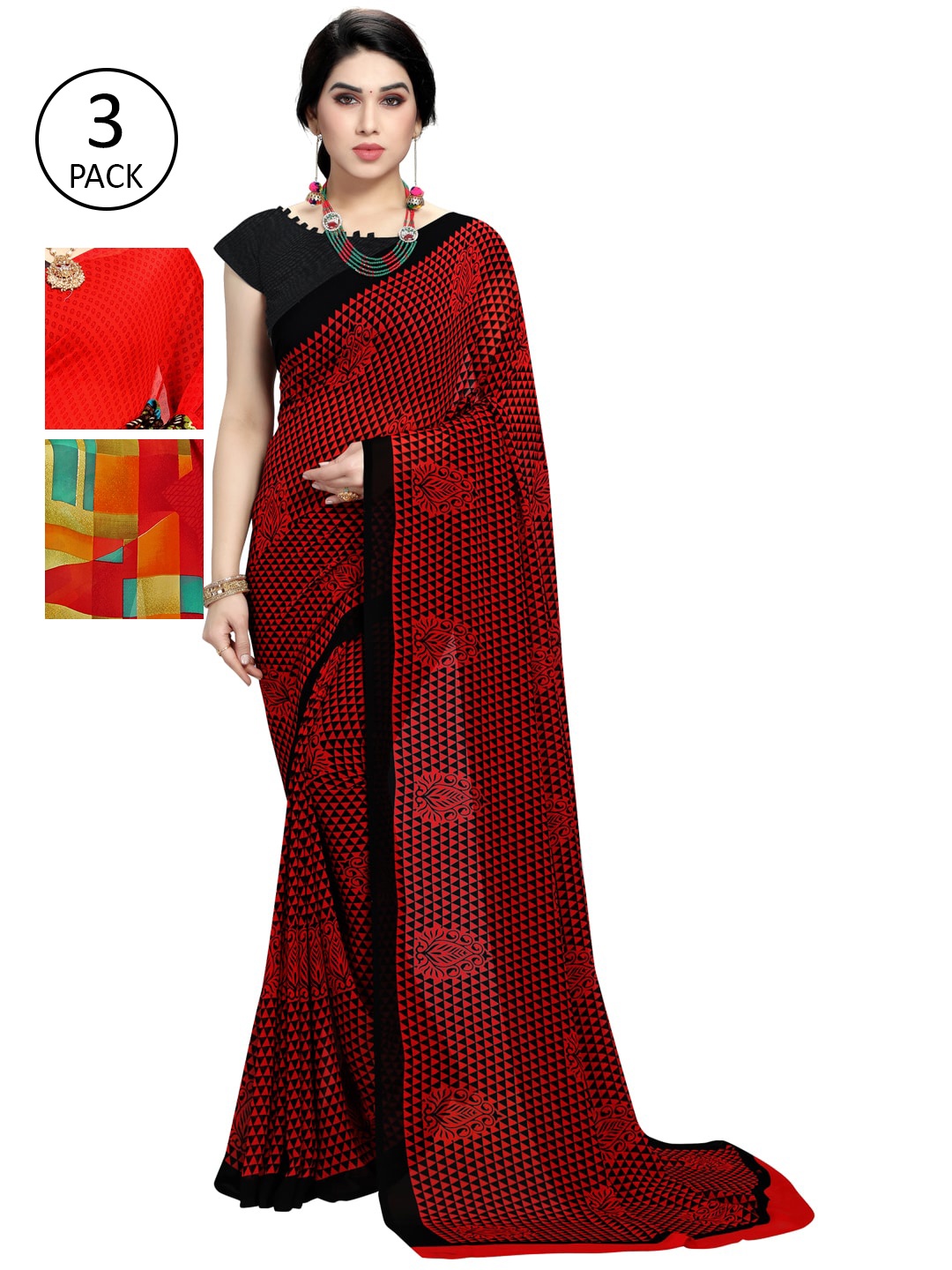 

KALINI Multicoloured Set Of 2 Printed Saree, Multi