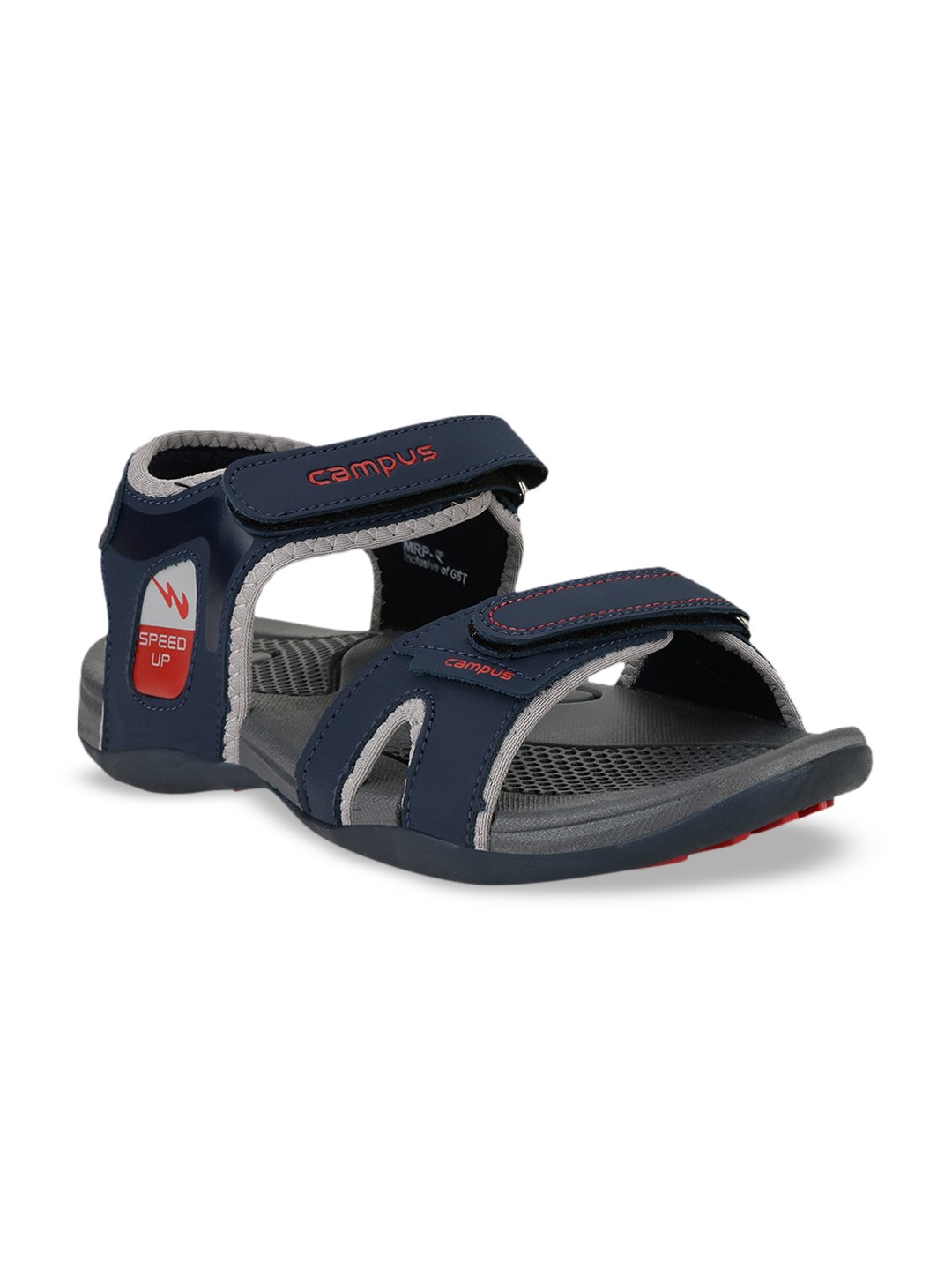 

Campus Men Navy Blue & Grey Solid Sports Sandals