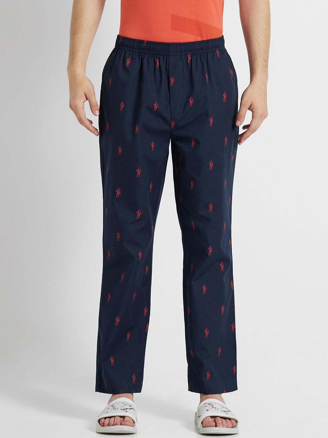 

Jockey Men Navy Blue Printed Cotton Lounge Pants